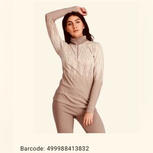 NWOT KARI TRAA JULIANE 100% MERINO WOOL HALF-ZIP Retail$135